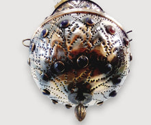 Load image into Gallery viewer, BR34 Handmade Vintage Islamic MISHKAH Brass Hanging Lamp Jeweled Hearts Pattern
