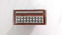 Load image into Gallery viewer, J100 Mother of Pearl Mosaic Trinket Egyptian Rectangular Velvet Jewelry Box