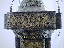 Load image into Gallery viewer, BR124 Antique Moroccan Style Mosaic Hand-Engraved Large Hanging Lamp / Light