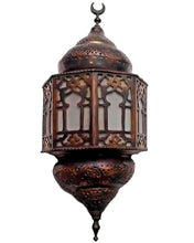 Load image into Gallery viewer, BR117 Vintage Reproduction Handmade Egyptian Wall Sconce with Frosted White Glass
