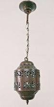Load image into Gallery viewer, BR440 Moroccan/Egyptian Antique Style Cylinder Tin Hanging LED Lamp/Lantern
