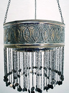 BR76 UNIQUE Handmade Arabic Ring Chandelier / Lampshade With Pendants