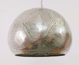 BR420 Tin Mosaic Home Decor Night Ball Silver Lampshade Hanging Lamp