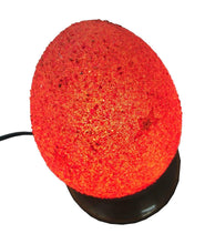 Load image into Gallery viewer, B75R New Raw Stone Texture Glass Egg Red Desk/Table Lamp Tin Base