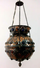 Load image into Gallery viewer, BR34Z Aladdin Arabian Egyptian Handmade Brass Hanging LampHEARTS PATTERN