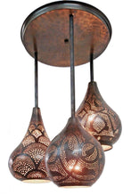 Load image into Gallery viewer, BM7 Mosaic Moroccan Light Cluster Ceiling Brass Fixture Chandelier