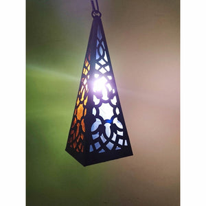 BR389 Square Moroccan Egyptian Pyramid Art Hanging/Table Lantern/Lamp