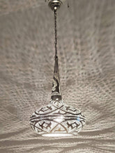 Load image into Gallery viewer, BR419 Tin Moroccan Filingrain Mosaic Silver Lampshade Hanging Lamp