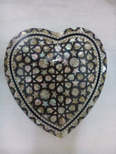 Load image into Gallery viewer, J32 Gorgeous Mother of Pearl Mosaic Trinket Egyptian Heart Gift Jewelry Box