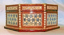 Load image into Gallery viewer, J70 Gorgeous Mother of Pearl Mosaic Trinket Octagonal Egyptian Chest Jewelry Box