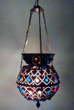 Load image into Gallery viewer, BR34Z Aladdin Arabian Egyptian Handmade Brass Hanging LampHEARTS PATTERN