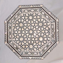 Load image into Gallery viewer, W156 Mother of Pearl Moroccan Corner Wood Octagonal Table Brown End Coffee