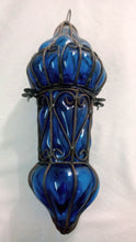 Load image into Gallery viewer, B48R Mouth-Blown Clear Glass Wrought Iron French Style Hanging Lamp