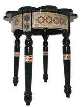 Load image into Gallery viewer, W165 Handmade Mother of Pearl Inlaid Art Egyptian Round/Rose End Side Table
