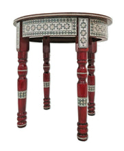 Load image into Gallery viewer, W40R Moroccan Handmade Mother of Pearl Inlaid Coffee Side End Oval Brown Table