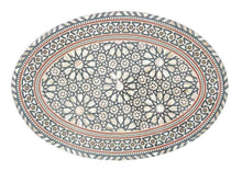 Load image into Gallery viewer, W40R Moroccan Handmade Mother of Pearl Inlaid Coffee Side End Oval Brown Table