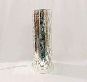 BM17 Handmade Silver Plated Tin Cylinder Filigrain LED Table/Floor Lamp