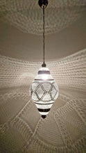 Load image into Gallery viewer, B265S Silver Plated Tin Mosaic Moroccan Home Decor Night Hanging Lamp