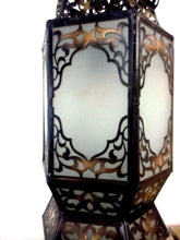 Load image into Gallery viewer, B221 Large Hexagonal Moroccan Lamp with White Frosted Glass