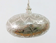 Load image into Gallery viewer, BR417 Round Pie Tin Moroccan Silver Lampshade Hanging Lamp