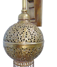 Load image into Gallery viewer, BR359 Unique Handmade Brass Ball Wall Mount Moroccan Ball Sconce