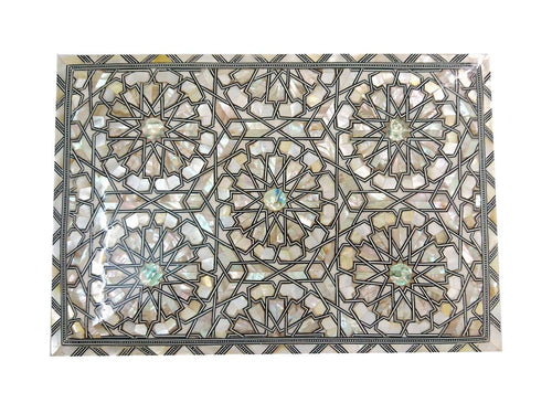 J80R XXL Mother of Pearl Mosaic Chest Egyptian Rectangular Jewelry Box