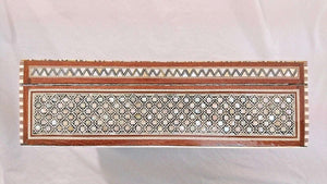 J81 XXL Mother of Pearl Mosaic Chest Egyptian Rectangular Jewelry Box