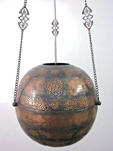 B76 Antique Vintage Reproduction Islamic Mamluk Large Hanging Ball Lamp