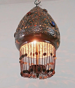 BR413 Oriental Jeweled Pendant Art Moroccan Globe Lampshade Chandelier