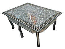 Load image into Gallery viewer, W116 Large Mother of Pearl Egyptian Wood Rectangular Table Brown End Coffee