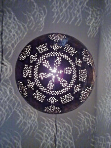 B76 Antique Vintage Reproduction Islamic Mamluk Large Hanging Ball Lamp