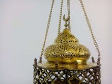 Load image into Gallery viewer, BR95M Beautiful Egyptian Polished Brass Net Light Lamp/Lantern