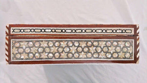 J80W XXL Mother of Pearl Mosaic Chest Egyptian Rectangular Jewelry Box