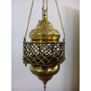 BR95M Beautiful Egyptian Polished Brass Net Light Lamp/Lantern