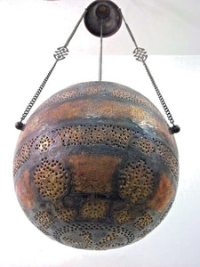 B76 Antique Vintage Reproduction Islamic Mamluk Large Hanging Ball Lamp