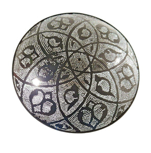 BM16 Circle Round Tin Moroccan Silver Flush Mount Ceiling Light Fixture LED Lamp