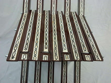 Load image into Gallery viewer, W15B Gorgeous Mother of Pearl Inlaid Folding Wood Brown Chair