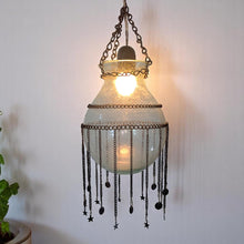 Load image into Gallery viewer, AA149 Mouth Blown Glass Hanging Lamp – Oxidized Chain Star Pendant Light 18.5cm