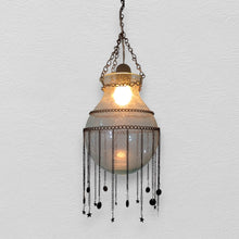 Load image into Gallery viewer, AA149 Mouth Blown Glass Hanging Lamp – Oxidized Chain Star Pendant Light 18.5cm