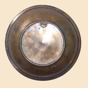 ANT8 🕌 Antique Egyptian Hand-Engraved Copper Wall Plate – Vintage Artisan Decor