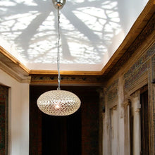 Load image into Gallery viewer, B260S Handcrafted Silver Perforated Steel Pendant Light – Moroccan Style Shadow