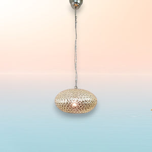 B260S Handcrafted Silver Perforated Steel Pendant Light – Moroccan Style Shadow