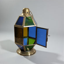 Load image into Gallery viewer, B302 Hexagonal Egyptian Brass Lantern – Ramadan Candle Holder Lamp