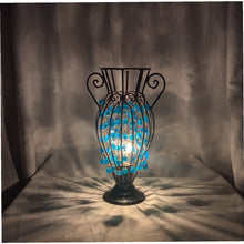 Load image into Gallery viewer, B303 Wrought Iron Blue Bead Table &amp; Floor Lamp Decorative Ambient Lighting 12.6″