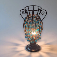 Load image into Gallery viewer, B303 Wrought Iron Blue Bead Table &amp; Floor Lamp Decorative Ambient Lighting 12.6″