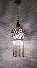 Load image into Gallery viewer, BR190 Antique Moroccan Style Brass Pendant Light Handcrafted Ball Hanging Chains