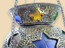 Load image into Gallery viewer, BR205 Handcrafted Moroccan Brass Pendant Lamp Pierced Filigree Boho Star Lantern