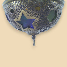 Load image into Gallery viewer, BR205 Handcrafted Moroccan Brass Pendant Lamp Pierced Filigree Boho Star Lantern