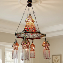 Load image into Gallery viewer, BR208 Vintage Reproduction Art Centerpiece Star Hanging Light Fixture/Chandelier