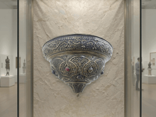 Load image into Gallery viewer, BR283 Museum-Quality Handcrafted Brass Wall Sconce – A Masterpiece of Artisanal Metalwork with Decorative Gemstones